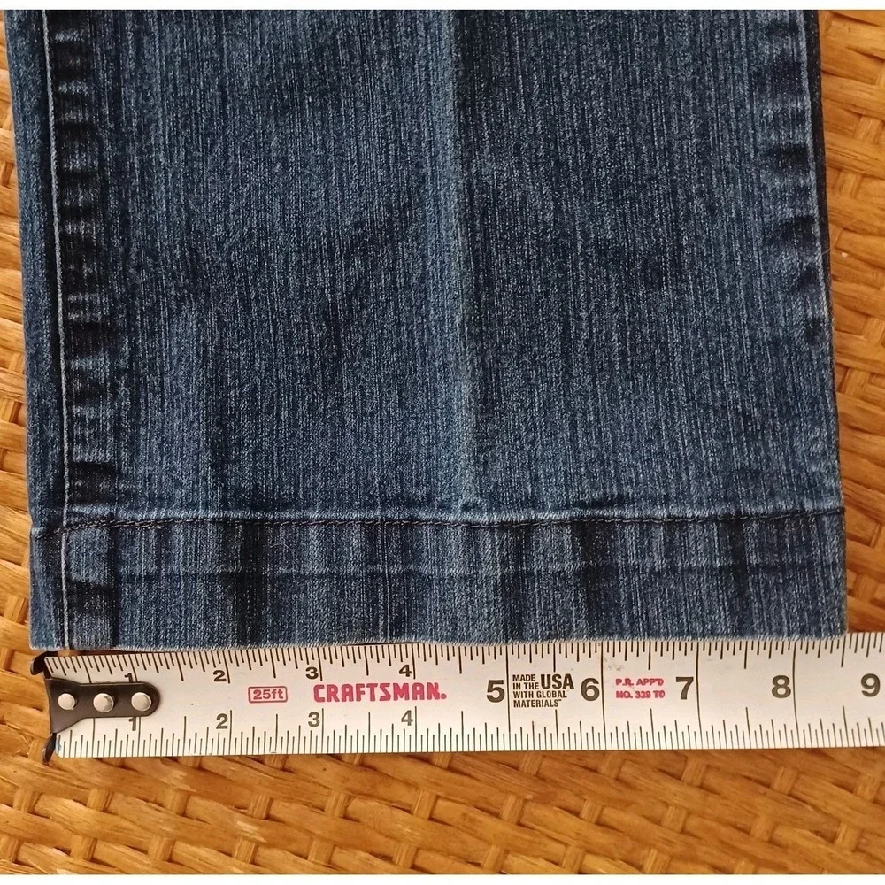 Pappagallo Womens Dark‎ Wash Wide Leg Denim Trouser Jeans Blue Size 10